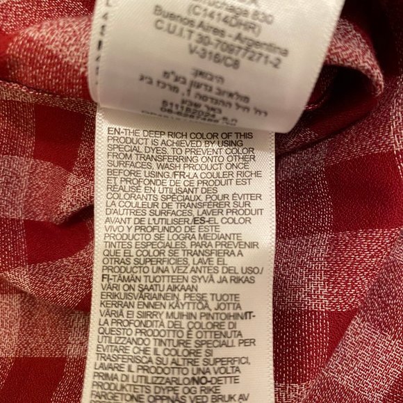 SOLD***Original Penguin Men's Red Gingham Long Sleeve Button Down Shirt - M - Picture 11 of 12